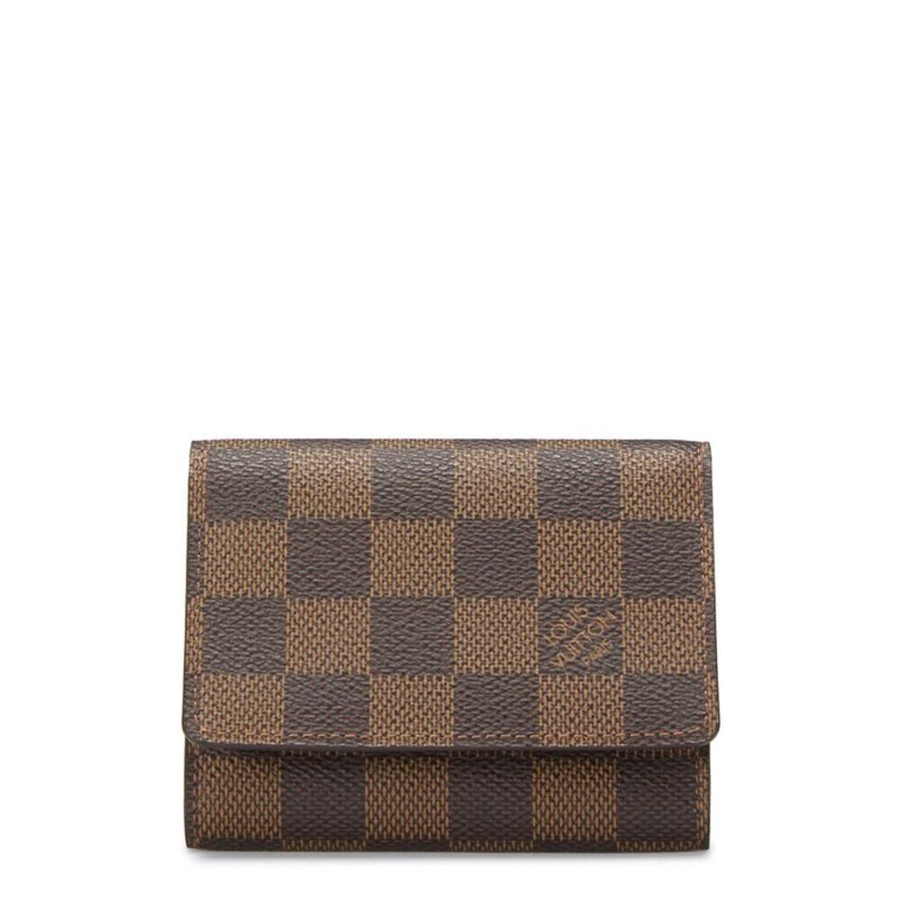 Louis Vuitton Brown Damier Ebene Coated Canvas Card Holder (Authentic